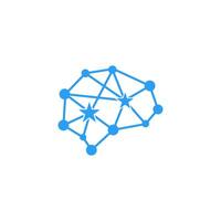 a brain icon with dots on it vector