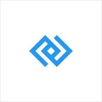 a blue and white logo with a square shape vector