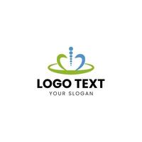 un logo diseño para un empresa ese es hecho arriba de un verde y azul flor vector