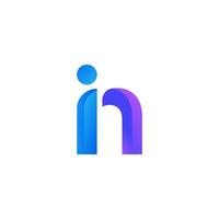 linkedin logo con azul y púrpura colores vector