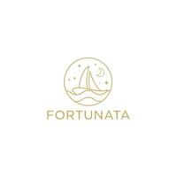 a logo for fortuna, a luxury travel company vector