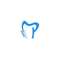 a tooth logo with a blue hand holding it vector