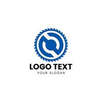 a circular logo with a blue circle in the center vector
