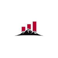 un montaña logo con un rojo bar y un montaña vector