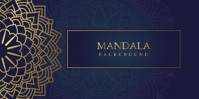 Golden Elegance Mandala Art on Navy Blue vector