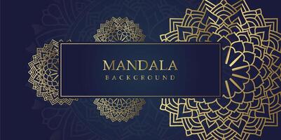 Golden Elegance Mandala Art on Navy Blue vector