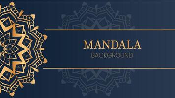 Golden Elegance Mandala Art on Navy Blue vector