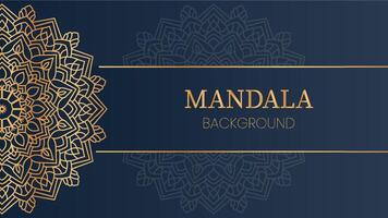Golden Elegance Mandala Art on Navy Blue vector
