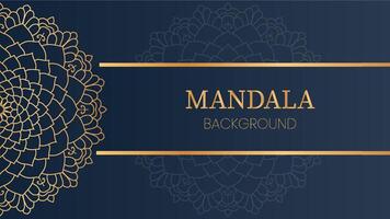 Golden Elegance Mandala Art on Navy Blue vector