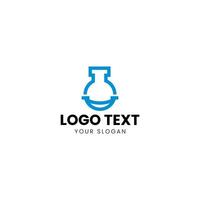 un laboratorio matraz logo diseño vector
