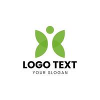 a logo for a company that is made from green leaves vector