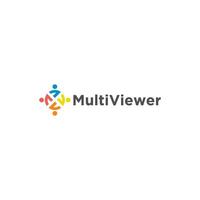 the multiviewer logo is shown on a white background vector