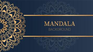 Golden Elegance Mandala Art on Navy Blue vector