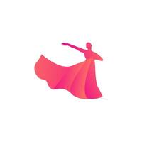 a woman in a pink dress is holding a long red cape vector