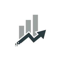 an arrow going up a graph chart icon vector