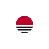 the flag of japan is shown in a red and black circle vector