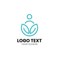 a logo for a company that is made up of a person with a leaf vector