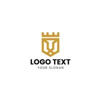 golden crown logo design vector