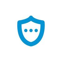 a blue shield with dots on it vector