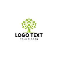 Botanic tree logo mark design. Organic nature icon. Natural plant emblem. Tree of life symbol vector