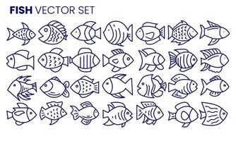 fish design set vector