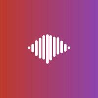 a sound wave icon on a red and purple background vector