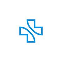 a blue cross logo on a white background vector