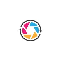 a colorful logo for a camera company vector