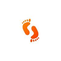 footprints logo design vector