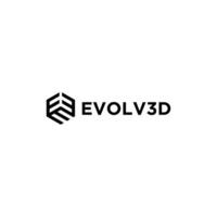 the logo for evolve3d is shown on a white background vector