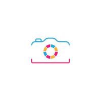 a colorful camera icon on a white background vector