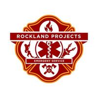tierra rocosa proyectos logo vector