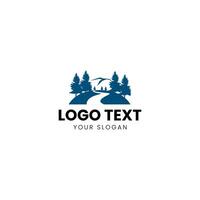 logo design with mountains and trees vector