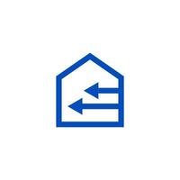 a blue house with arrows pointing to it vector