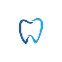 a tooth logo with blue and white colors vector