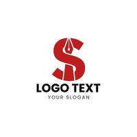 a red and black letter s logo design vector