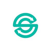 a logo with a circular shape and arrows vector