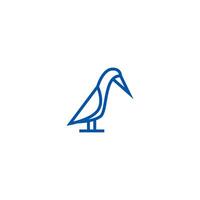 un azul pájaro es en pie en un blanco antecedentes vector