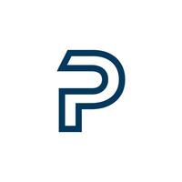 the letter p logo is shown on a white background vector