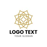 golden lotus flower logo design vector