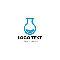 a laboratory flask logo design vector