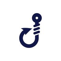 hook icon, blue, on white background vector