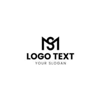 msm letra logo diseño moderno estilo negro y blanco vector