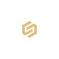 a golden hexagon logo on a white background vector