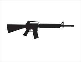 M16 assault rifle silhouette vector