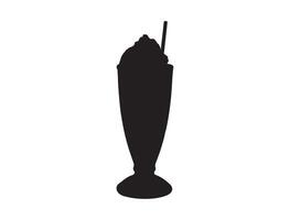 Milkshake silhouette on white background vector