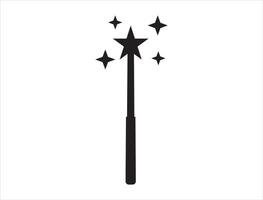 Magic wand silhouette vector