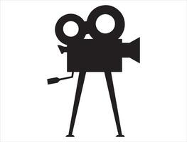 Movie camera silhouette on white backgruond vector