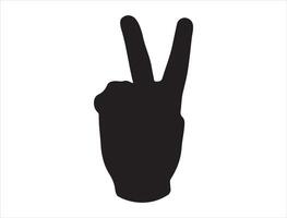 Peace hand sign silhouette vector
