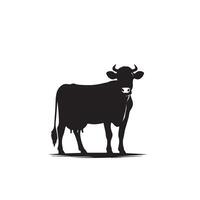 Bull silhouette on white background. Cow illustration. bull logo ,cow logo vector